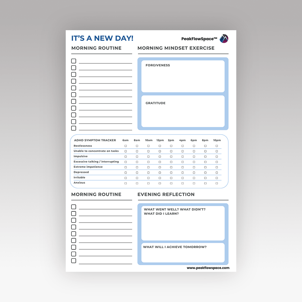 Printable Daily Mindset & Routine Sheet - PeakFlowSpace – Neuropic