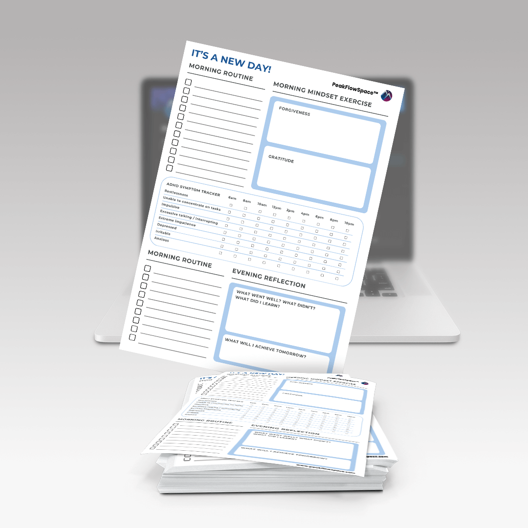 Printable Daily Mindset & Routine Sheet - PeakFlowSpace
