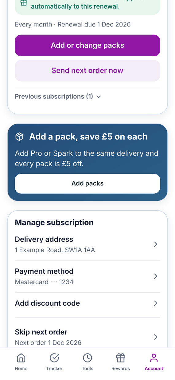 Managing your subscription