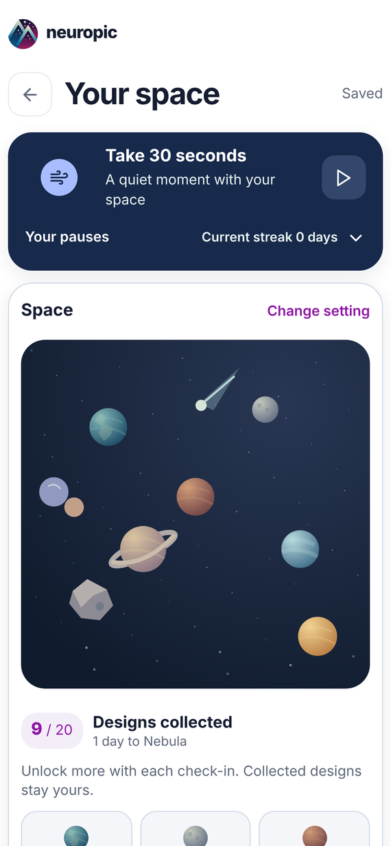 An outer space setting